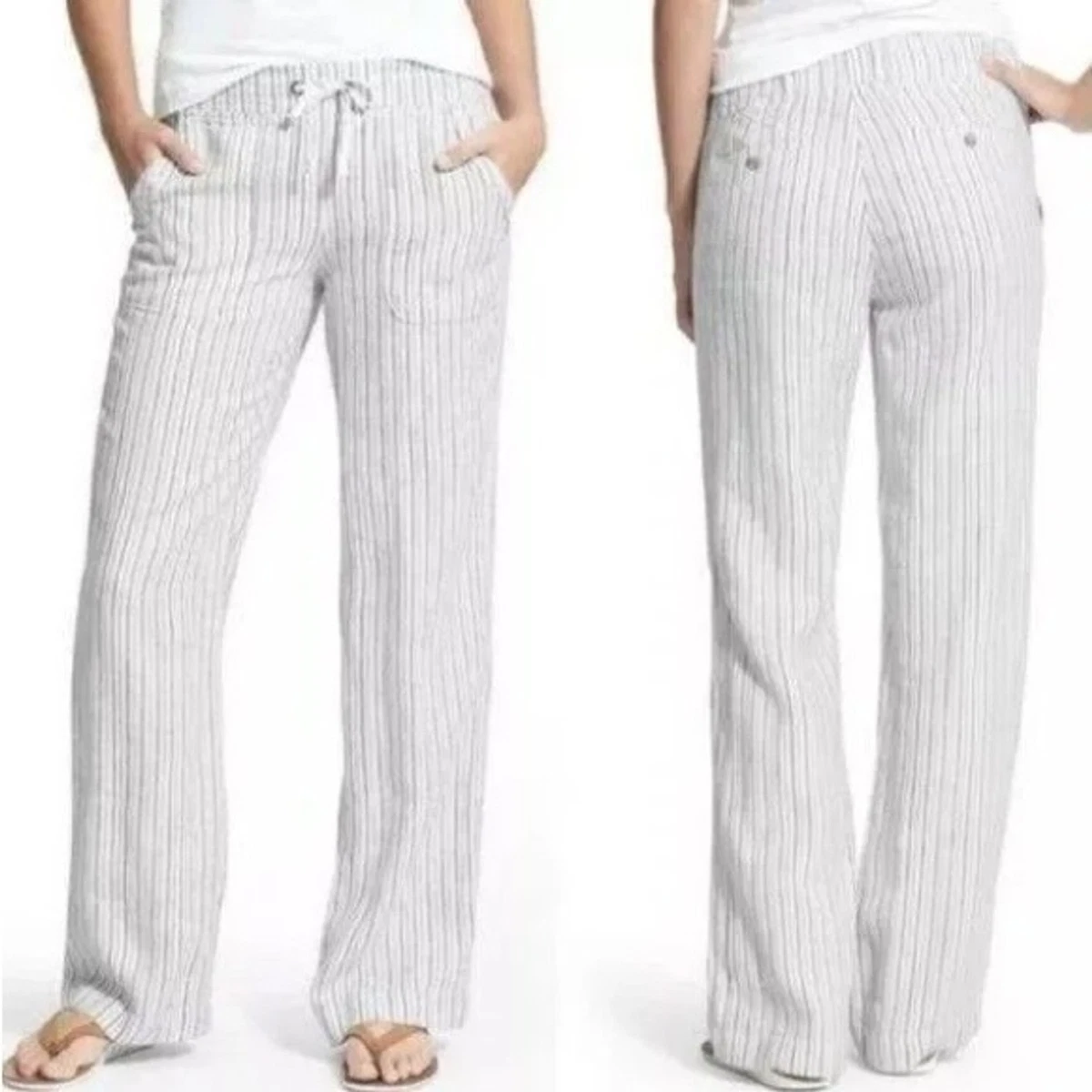 Athleta striped store linen pants