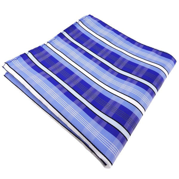 Tigertie Einstecktuch In Blau Hellblau Marine Weiß Schwarz Grau Gestreift-image