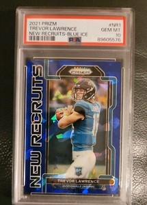 TREVOR LAWRENCE 2021 PRIZM PSA 10 NEW RECRUITS BLUE ICE /99 NO. NR-1  PSA 10🔥🔥