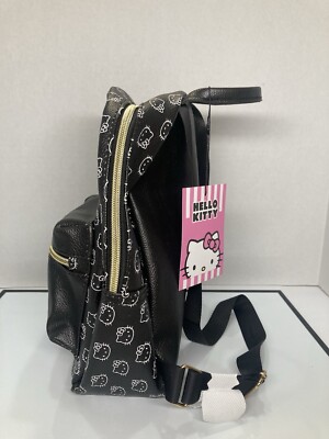 Sanrio Hello Kitty Black Faux Leather Mini Backpack White Pattern Red Bow girls | eBay Sanrio Hello Kitty Black Faux Leather Mini Backpack White Pattern Red Bow girls | eBay