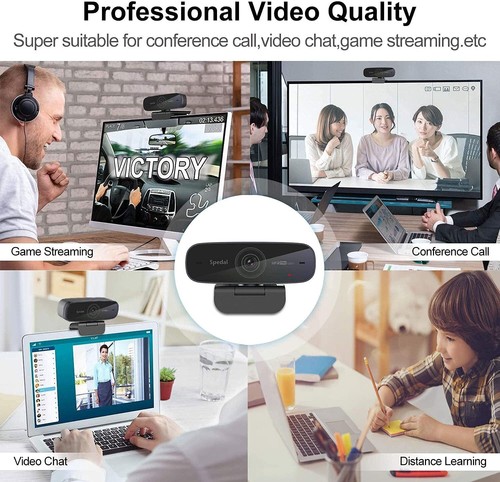 Webcam 1080P 60fps Double Microphones Stéréo Autofocus Live Streaming Caméra ... - Photo 6/8