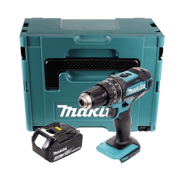 Makita Dhp 482 M1J Akku Schlagbohrschrauber 18 V 62 Nm + 1X Akku 4,0 Ah + Makpac-image
