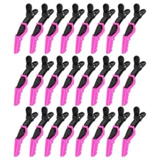  24 Pcs Hair Clips, Large Alligator, for Styling Sectioning, Pro Black Pink