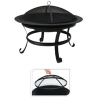 Feuerschale Ø 75 Cm Funkenhaube Feuerkorb Gartenfeuer Feuerstelle Bbq Schwarz