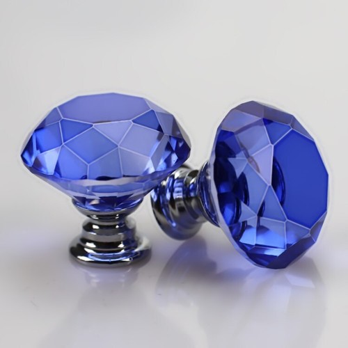 Diamond Crystal Glass Door Knob Drawer Kitchen Cupboard Cabinet Furniture Handle - Picture 9 of 14