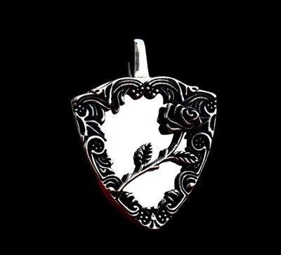 Rose Mirror Stainless Steel Enameled Silver Pendant Jewelry