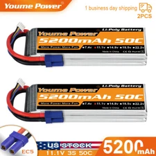 2x 11.1V 5200mAh 3S LiPo Battery EC5 for RC Car Truck Racing Helicopter FPV