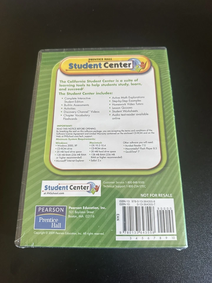 Prentice Hall Student Center Mathematics CALIFORNIA ALGEBRA 1 (2009 CD-ROM) L - Image 2 of 2