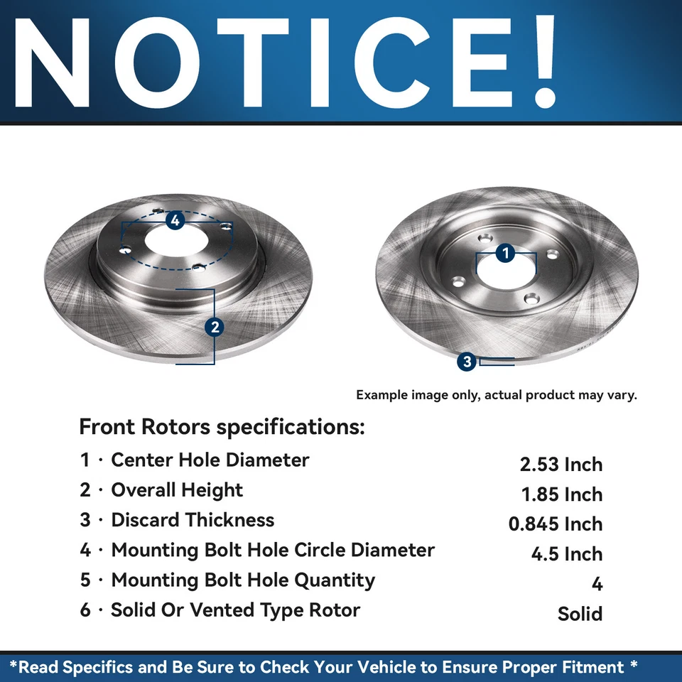 Front & Rear Brake Rotors Ceramic Brake Pads for 1998 1999 Honda Accord Acura CL - Image 4 of 4