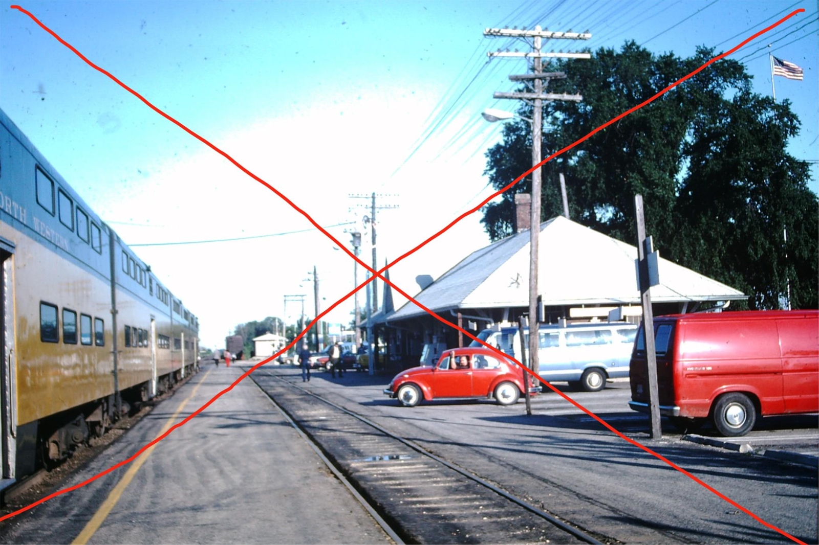 Original 1978 Chicago & North Western Crystal Lake IL Train Station Slide 9643 eBay