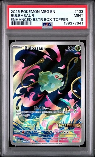 2025 POKEMON MEG EN-MEGA EVOLUTION ENHANCED BOOSTER BOX TOPPER BULBASAUR PSA 9