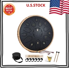 Steel Tongue Drum - 15 Notes, 12 Inch, D Major - Percussion Instrument