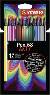 STABILO Premium-Filzstifte Pen 68 - ARTY - 12er Pack mit 12 verschiedenen Farben