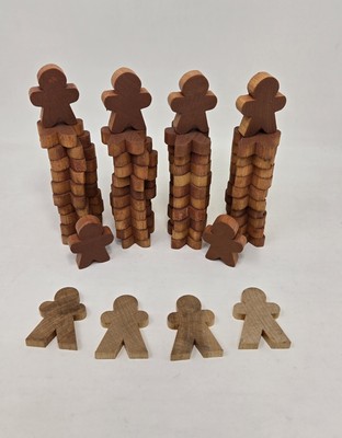 50 PC-Solid Woodcraft Gingerbread Men-Stain Finished 1.75''H x 1.25''W x 0.375''D