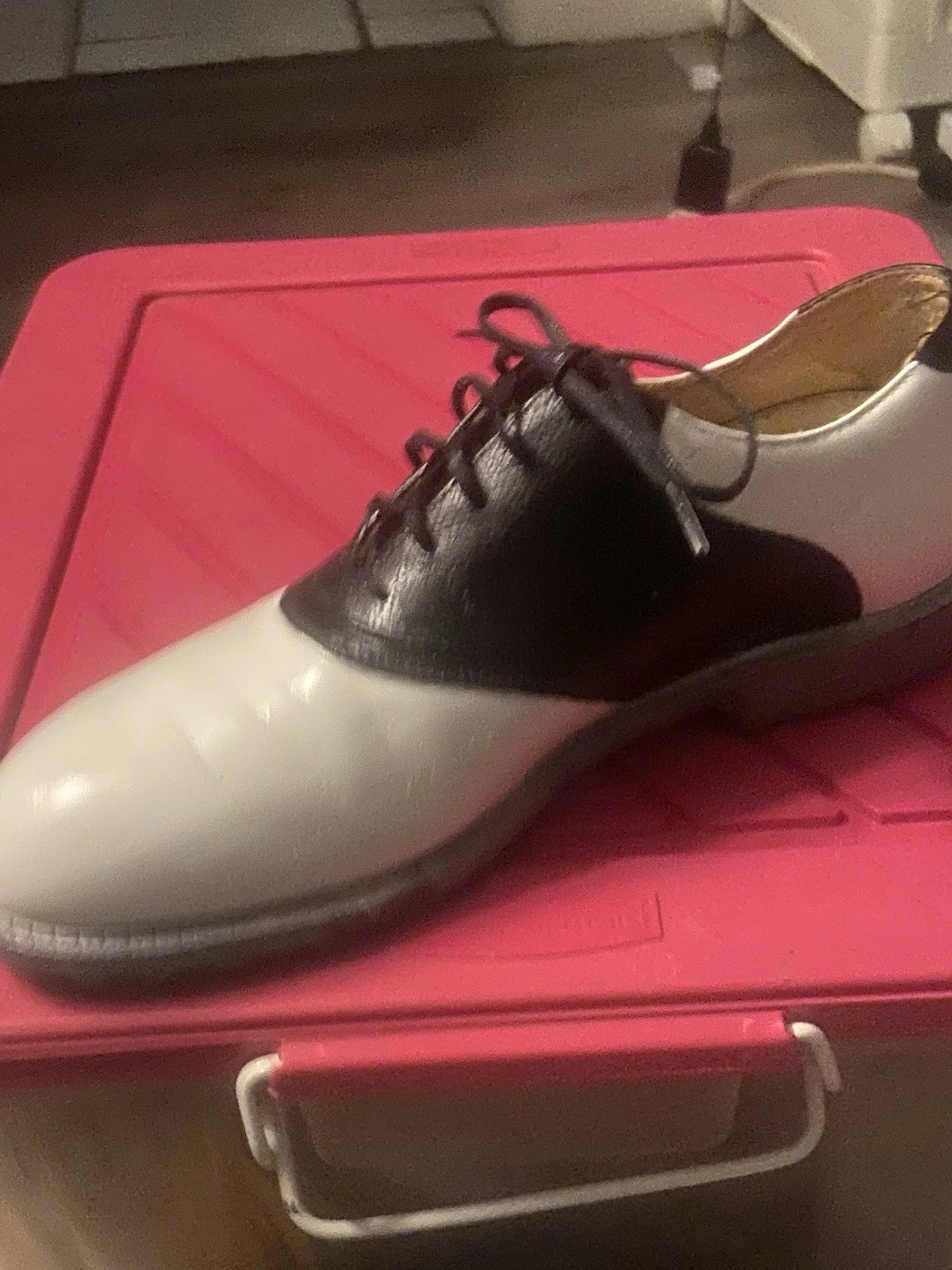 Nike scarpa da golf uomo taglia 10 bianco e nero #000911 Y3 Pat USA 4906502 5083361