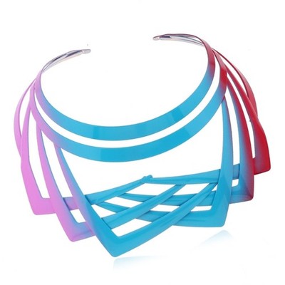 Elegant Layered Neck Chain Metallic Choker Shoulder Necklace Heavy Duty Edgy