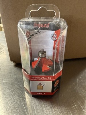 Freud 1/2'' Radius Rounding Over Bit, 1/4'' Shank (Quadra-Cut) (34-116)