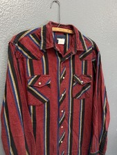 Vintage 90  s Wrangler Western Aztec Pearl Snap Button Up Shirt Size Large Men  s