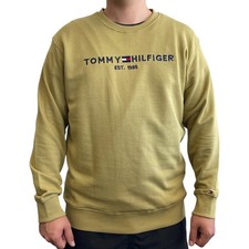 NWT Tommy Hilfiger Embroidered Tommy Logo Sweatshirt Olive Size L