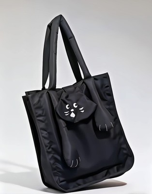 Issey Miyake Ne-Net Nyaa Black Cat 3D Tote Bag Genuine Japan Large Shoulder Bag