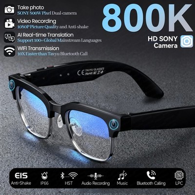 AI Smart Kamera Brille 4K Foto 1080P HD Videoaufnahme Musik Player Unisex
