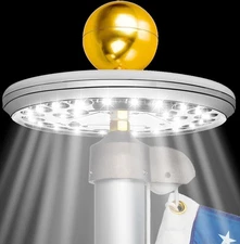 Deneve Solar Flag Pole Light – 26 LED 1300 Lumen Super Bright, 12+ Hours Runt...