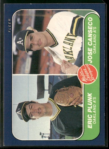 1986 Fleer #649 Eric Plunk / Jose Canseco EX/EX-MT