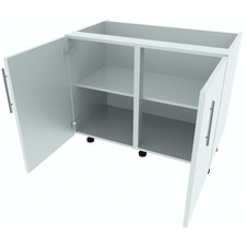 1000mm High Line Double Base Unit – White Matt Flat Pack Kitchen Cabinet