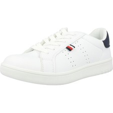 Tommy Hilfiger White Low-Top Trainers Faux Leather Sneakers Casual Shoes