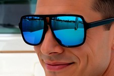 Sport Men Sunglasses Blue Mirrored Lens Cycling Running Glasses Light Weight Hot