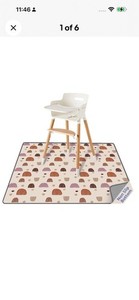 Baby Splat Mat for Under High Chair, 50.4 x 50.4 Inch Wipeable
