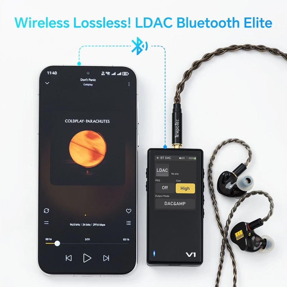 TempoTec Variations V1 Portable HiFi Music Player,Digital Audio Player - Image 4 of 4