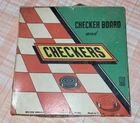 Vintage Checker Board & Checkers Milton Bradley 4019-X Missing 2 Pieces