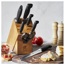 SALE! ZWILLING Four Star 8-pc, Knife Block Set, Natural Fast Shipping