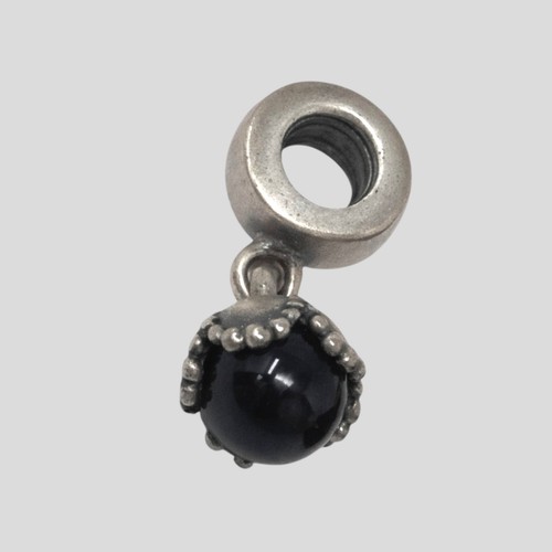 Pandora 925 Sterling Silver Onyx Dangle Charm Bead 7903790 Retired 