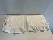 (2) PiuBELLE White Pillow Cover Shams w/ Ruffle Edge 26" X 26" Zip Closure