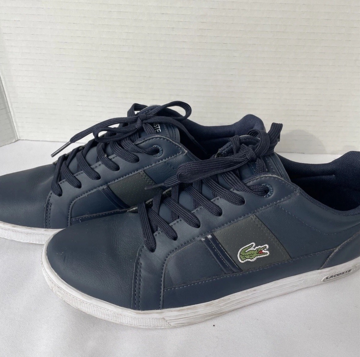Lacoste Dark Blue /Navy Shoes Fashion Athletic Sneakers Big Kids Boys Size 7.5