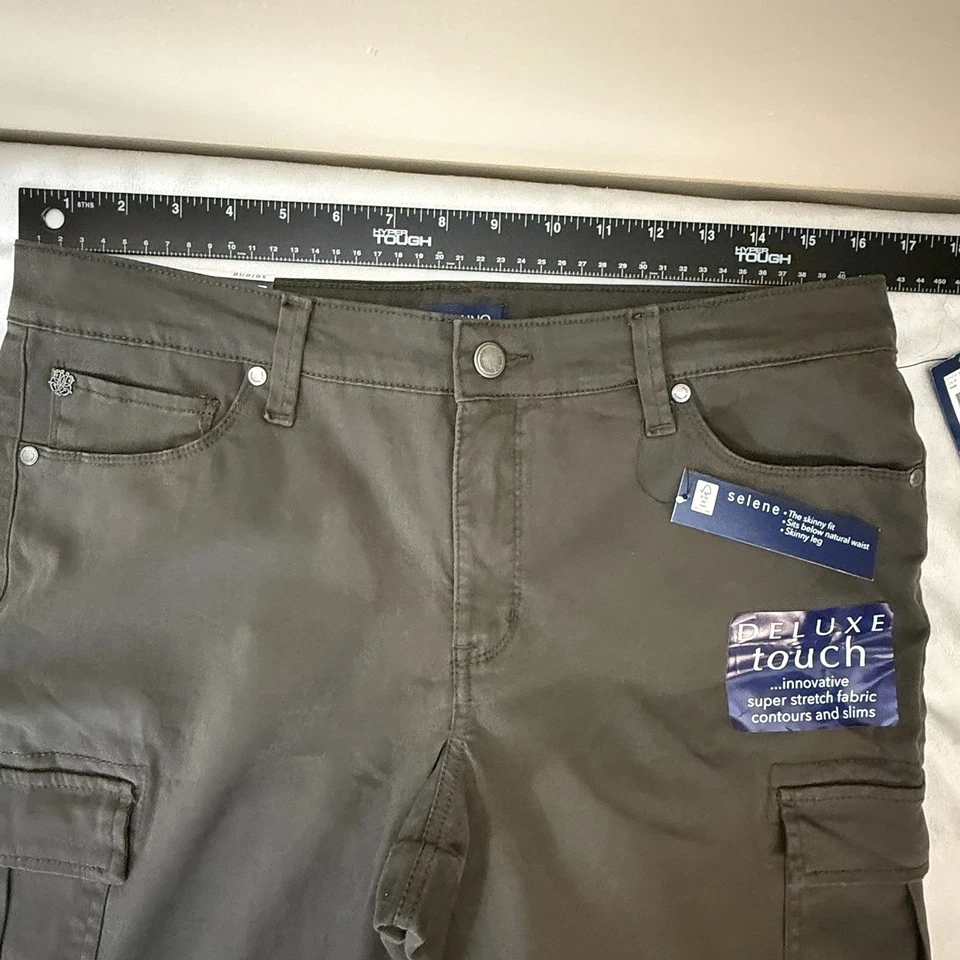 Pantalones elásticos estilo cargo Bandolino Selene para mujer - talla 10 marrón verde oliva Foto 4 de 4