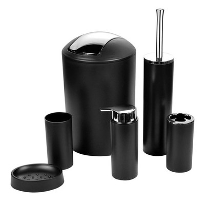 Bathroom Accessories Set 6 Piece - Trash Can, Toothbrush Holder, Toothbrush C...