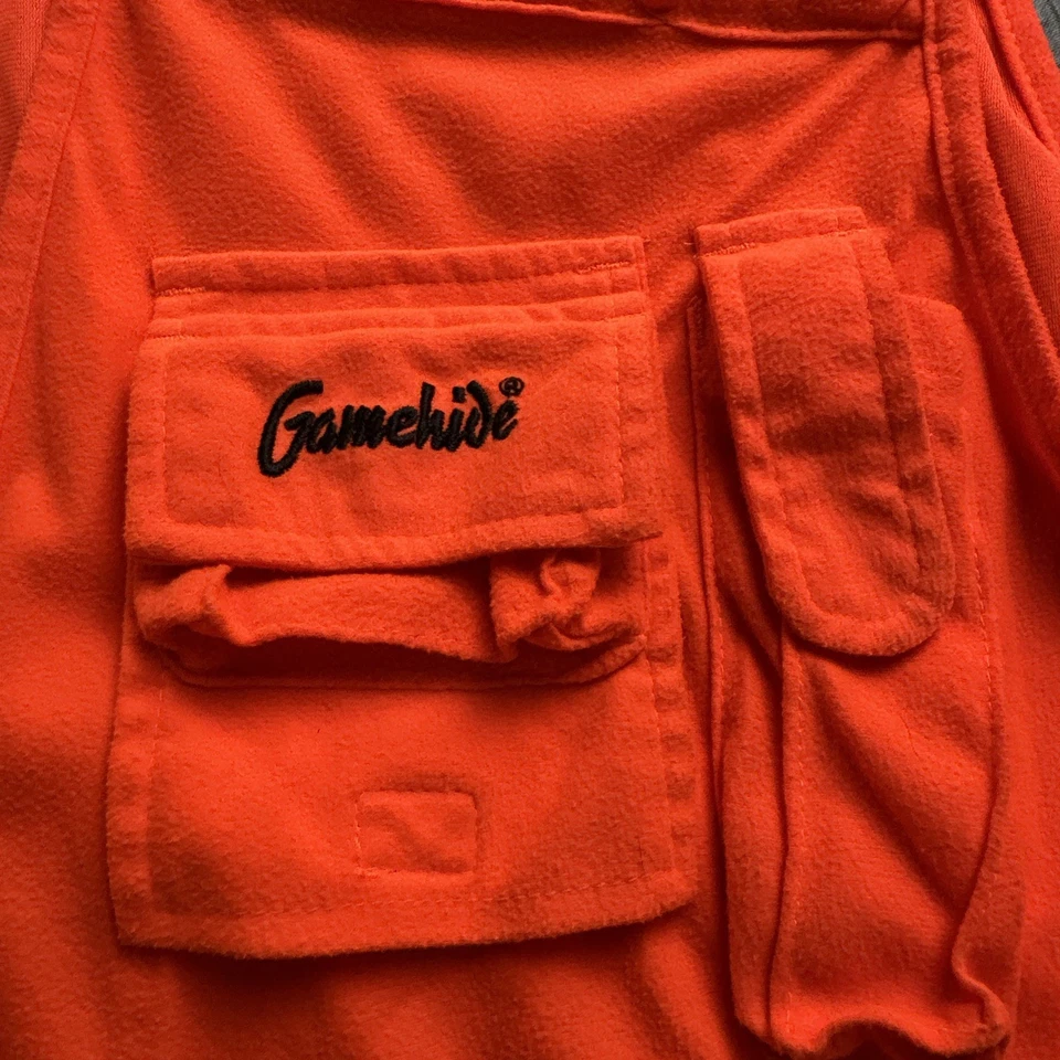 Chaleco de Caza Codorniz Faisán Piel de Juego - Hombre Mediano- Bolsillos Alta Visibilidad Naranja Foto 3 de 4