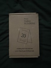 Wedding Table Numbers 1-20, 20 Count Self-Standing Tent Fold White Paper