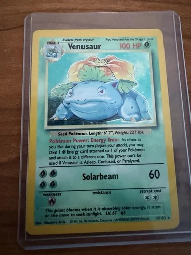 Pokémon Venusaur 15/102 Base Set Holo Rare 100 HP TCG Card Rare