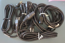 Qty 8 HP Agilent Keysight Tektronix Cisco Notched AC Power Cord Mixed Gage Lot