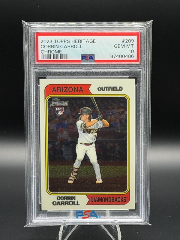 2023 Topps Heritage Chrome /999 Corbin Carroll #209 PSA 10 GEM MT Rookie RC