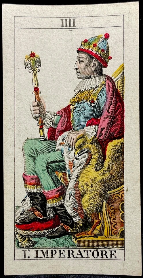 c1835 High Grade The Emperor Tarot Playing Card Tarocchi Gumppenberg Milan Italy - Image 4 of 4