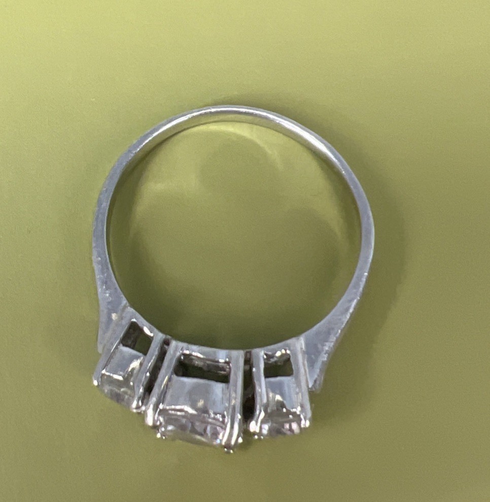 Vintage CA Solid 925 Sterling Silver CZ Sparkly 3… - image 5