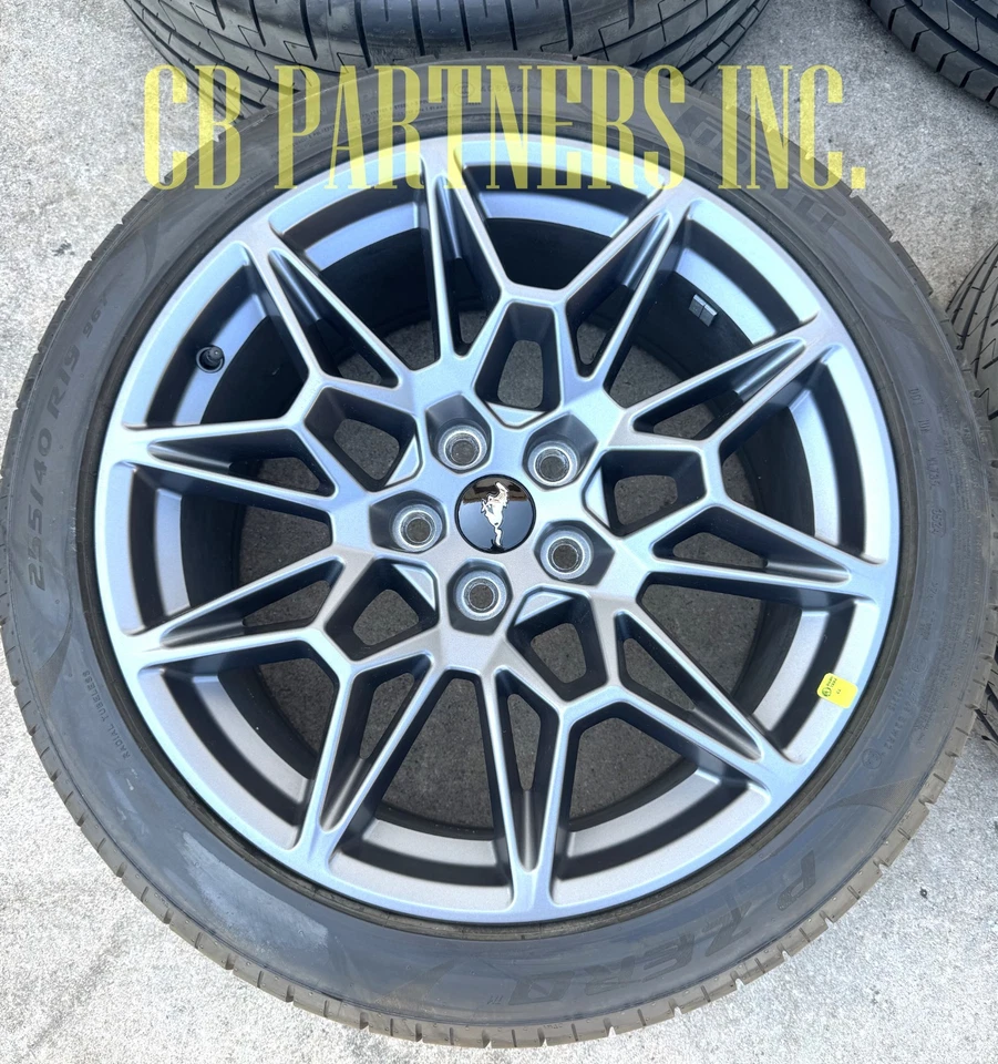 2015-2025 New Takeoff Original Ford Mustang DARK GRAY Staggered 19” Wheels Tires - Image 3 of 4