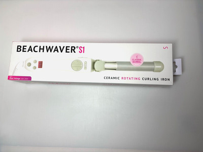 NEW Beachwaver S1 Ceramic rotating curling iron white 1'' barrel Dual Voltage (A)