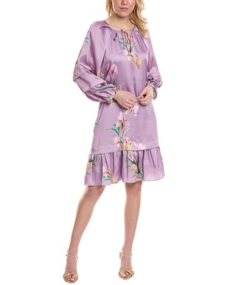 Kobi Halperin Trace Printed Peasant Dress Women's Pink Xs