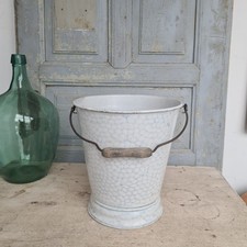 C4188 Secchio Smaltato | Bianco - Blu | Chickenwire | Motivo Rete RARO EMAIL 10 Litri